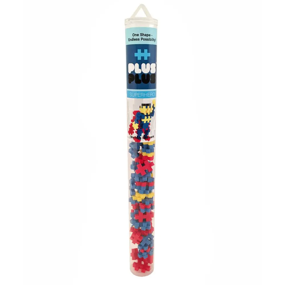 Plus-Plus Superhero 70-Piece Building Set - Mini Maker Tube 1