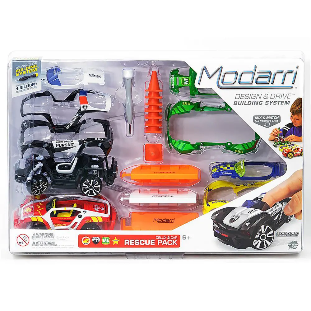 Modarri Deluxe 2 Car Rescue Pack - Creative Diy Toy Car Building Kit For Kids 6+ 1