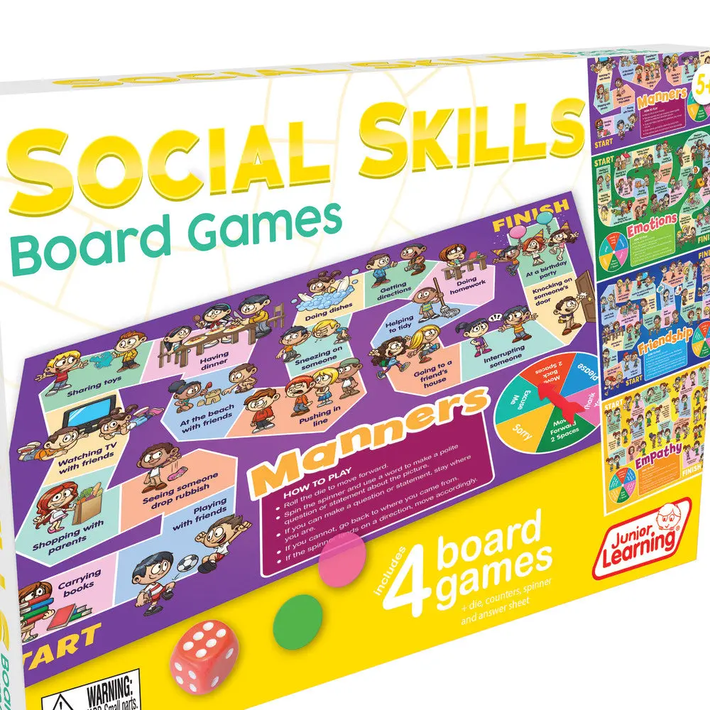 Junior Learning Social Skills 4-In-1 Board Game Set 1