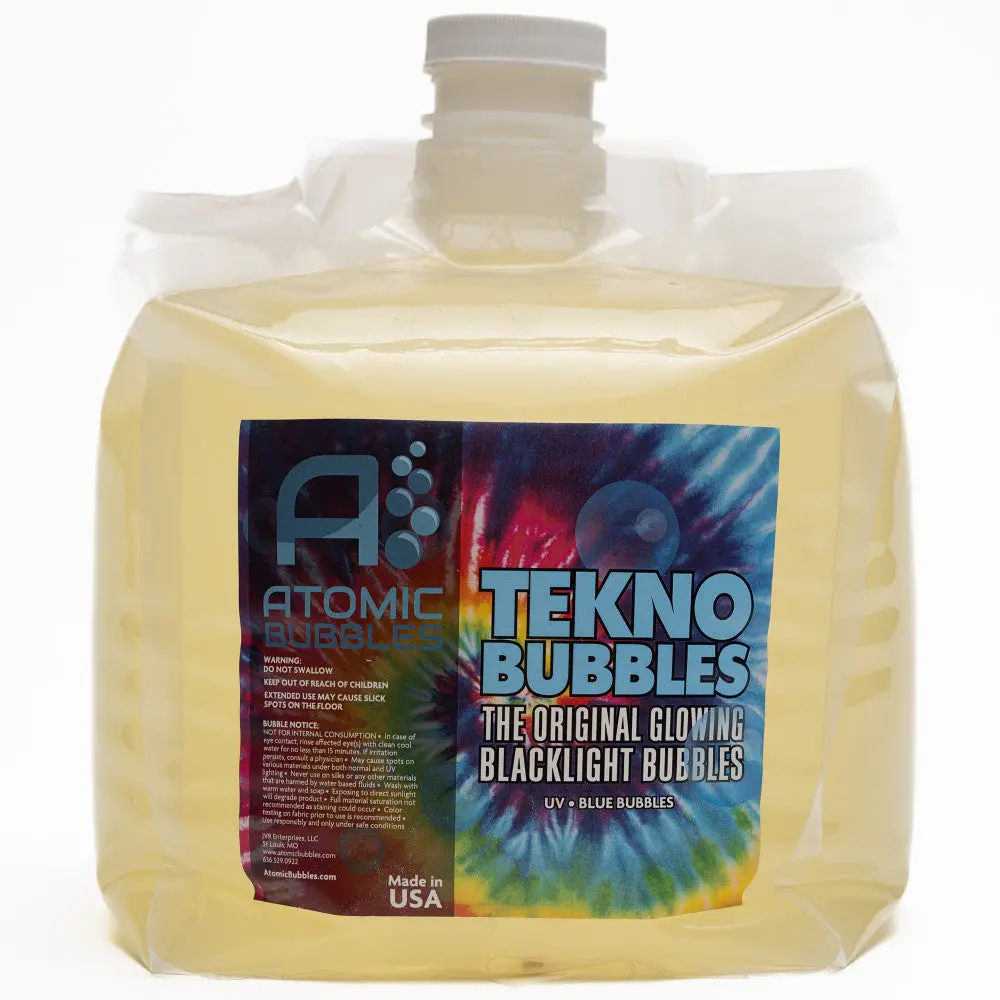Atomic Bubbles Tekno Bubbles - Uv Glowing Bubble Refill - Blue - 128Oz 1