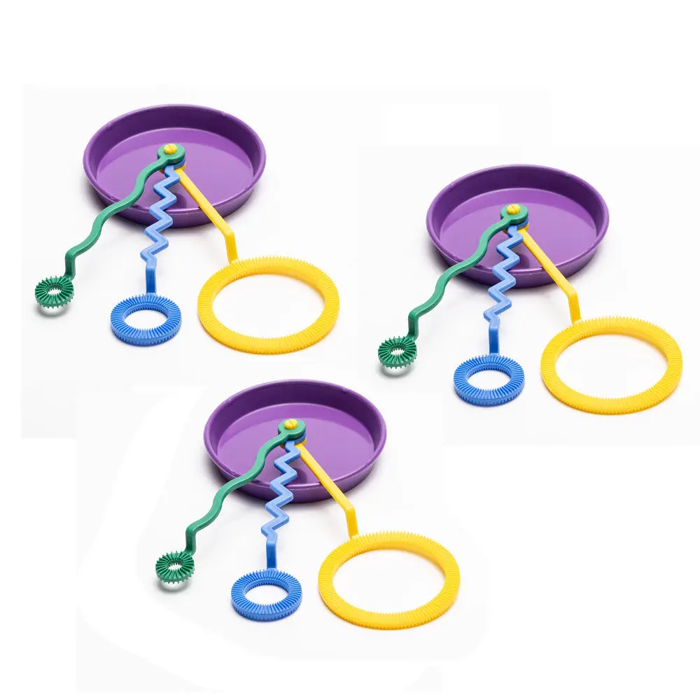 Atomic Bubbles Tri-Wand Bubble Pan Sets, 3-Pack - Outdoor Bubble Toy 1