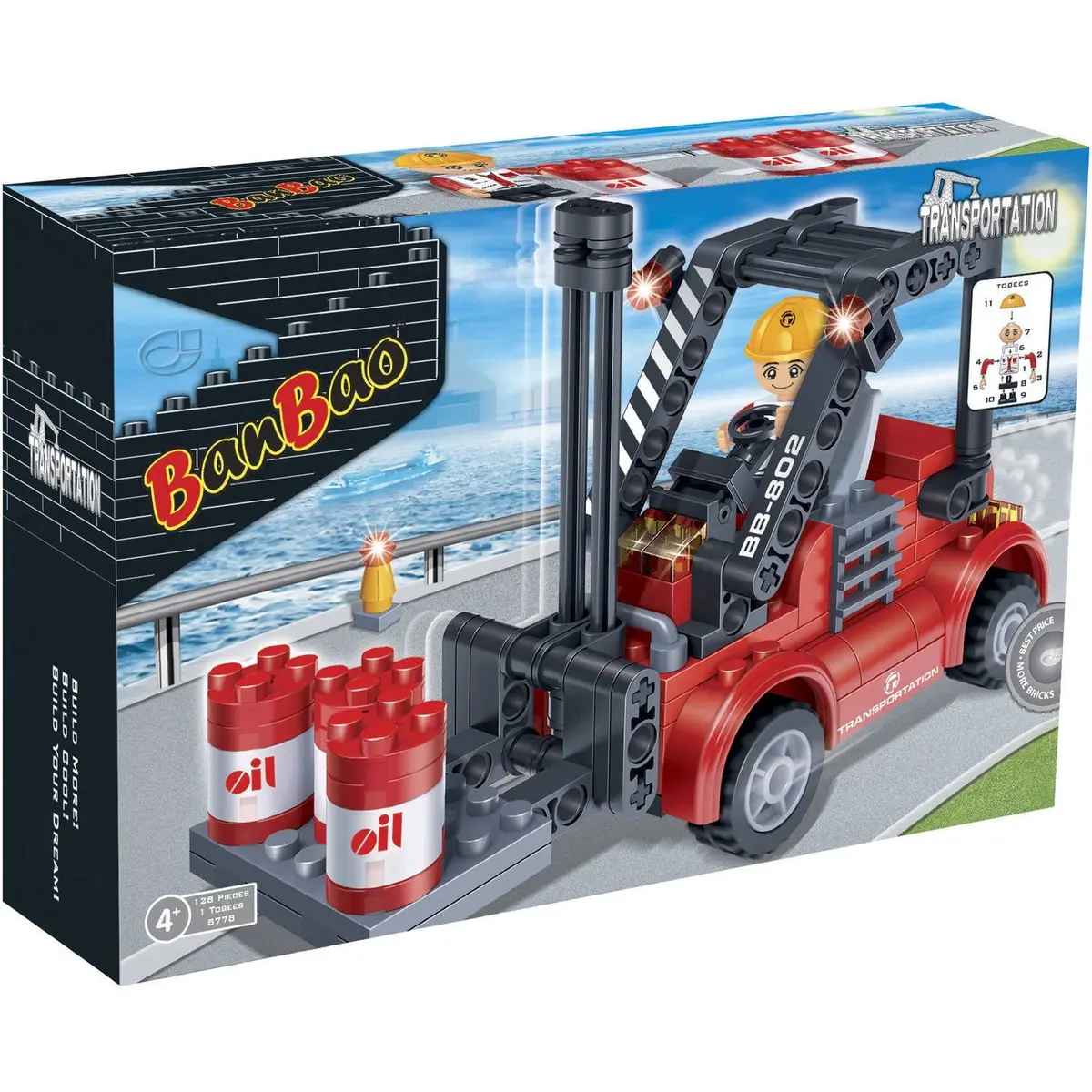 Banbao Forklift Building Kit Stem Toy - 128 Pieces 1