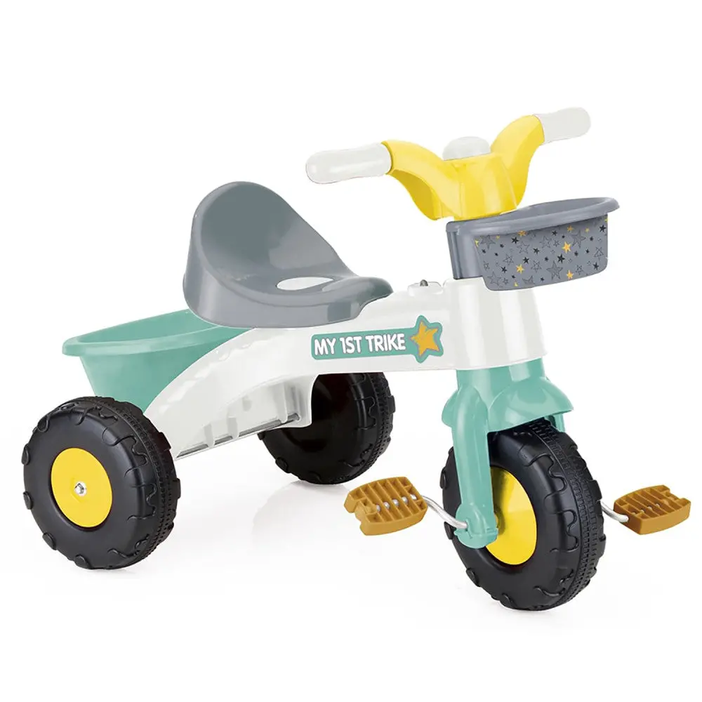 Dolu - My First Trike - Pedal Operated 3-Wheeled Bike In White, Green, Yellow 1