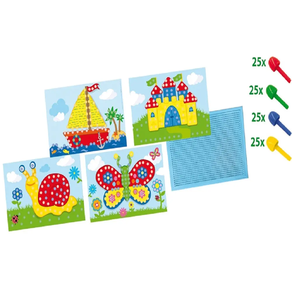 Ses Creative Colorful Mosaic Board And Pin Art Craft Set 1