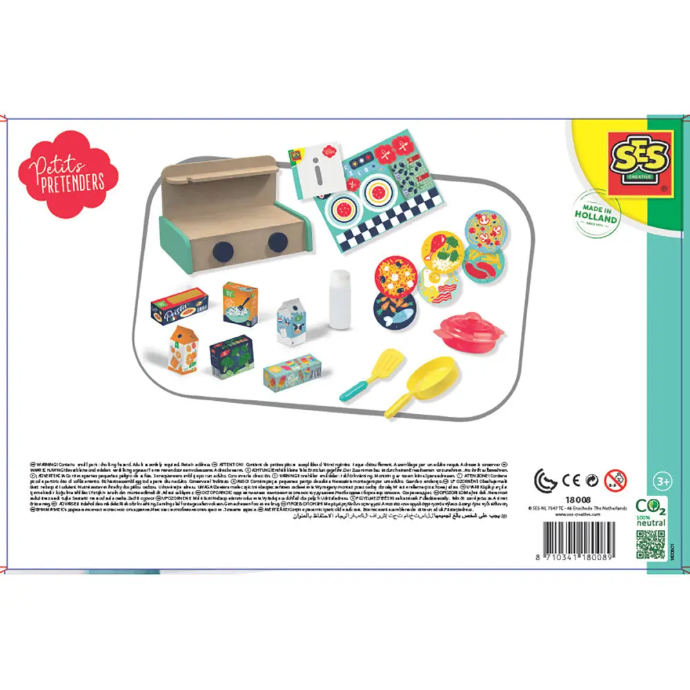Ses Creative Wooden Kitchen Play Set - 16-Piece Pretend Play Collection 1