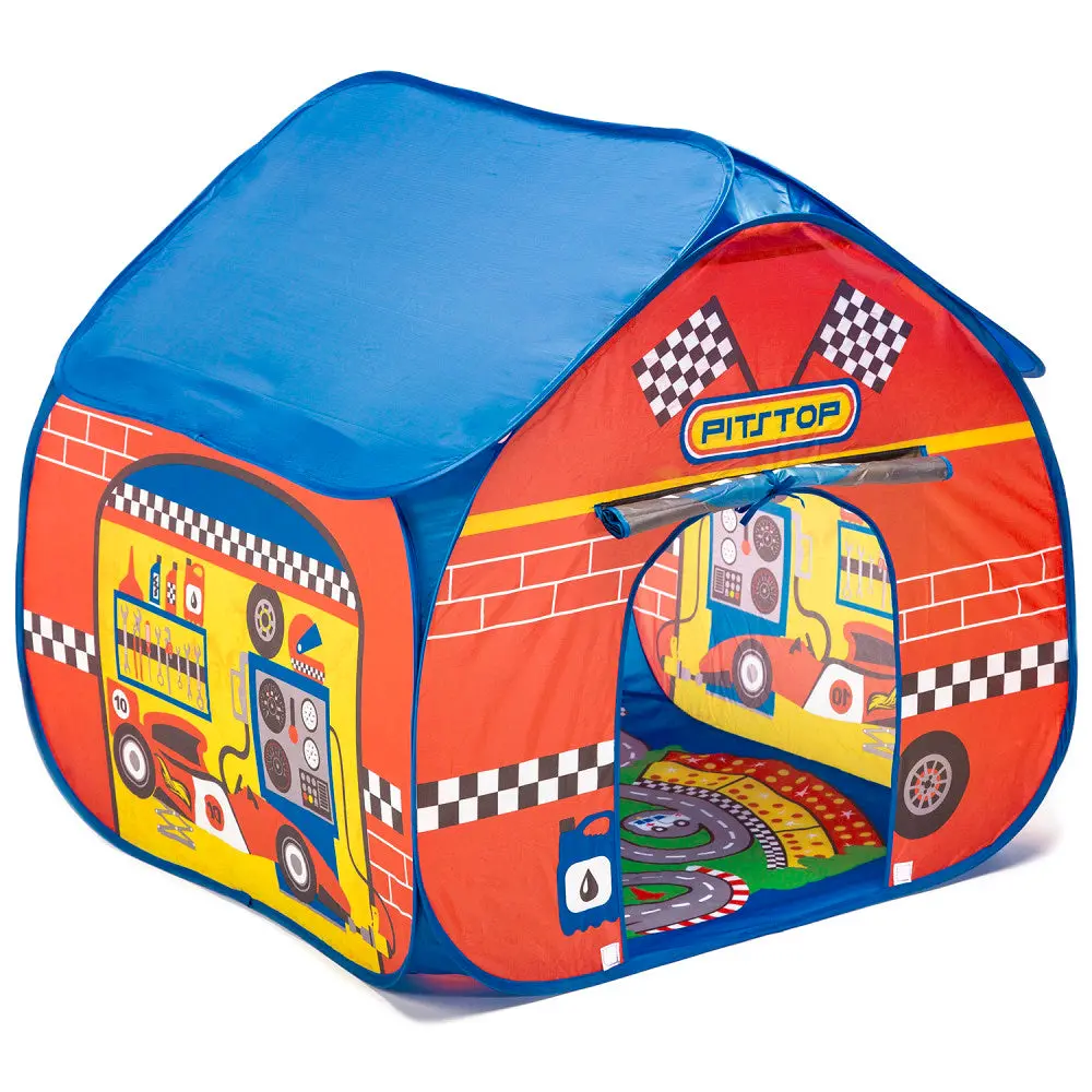 Fun2give Pop-It-Up Pit Stop Tent With Race-Themed Play Mat 1