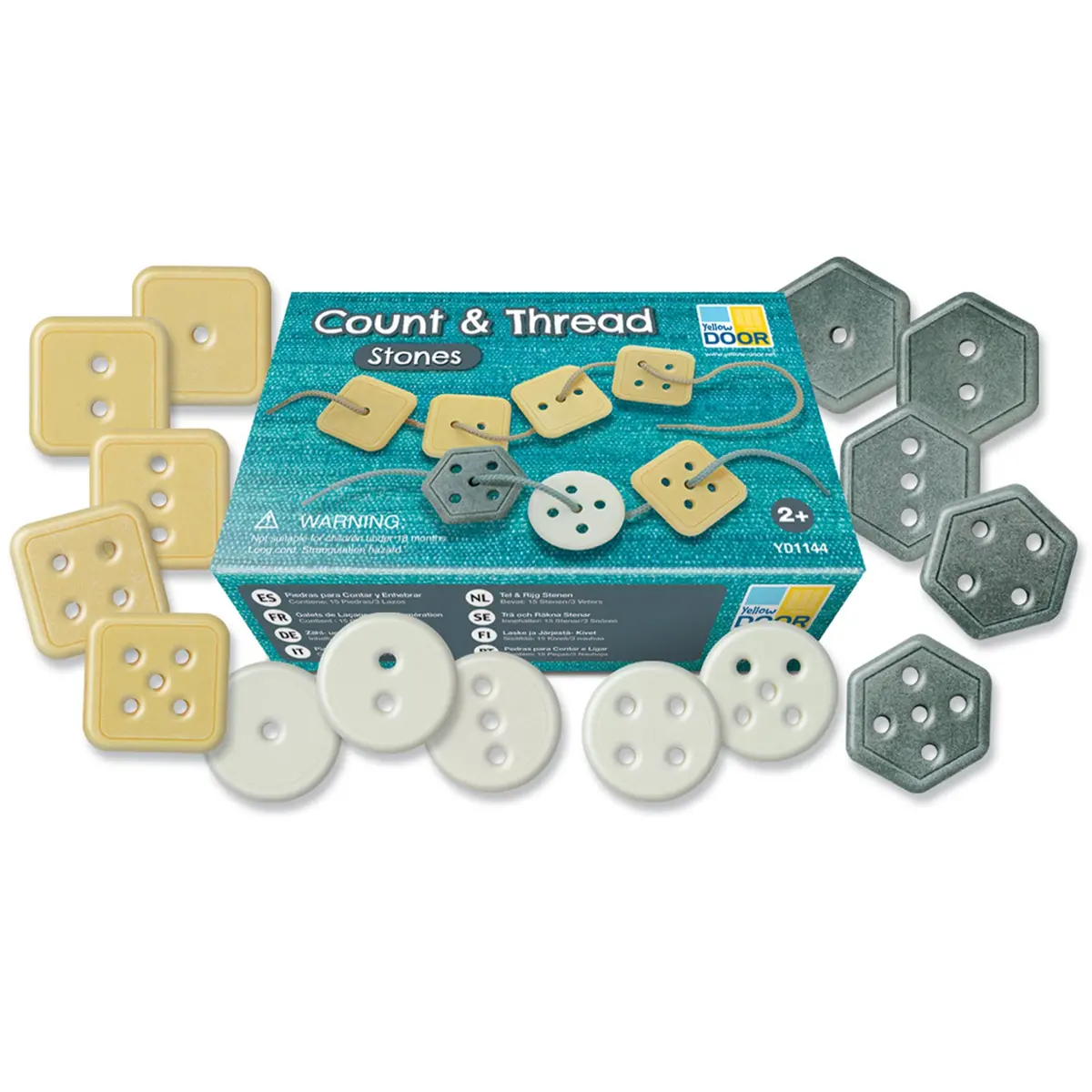 Yellow Door Count & Thread Stones - Educational Number And Shape Sorting Toy 1