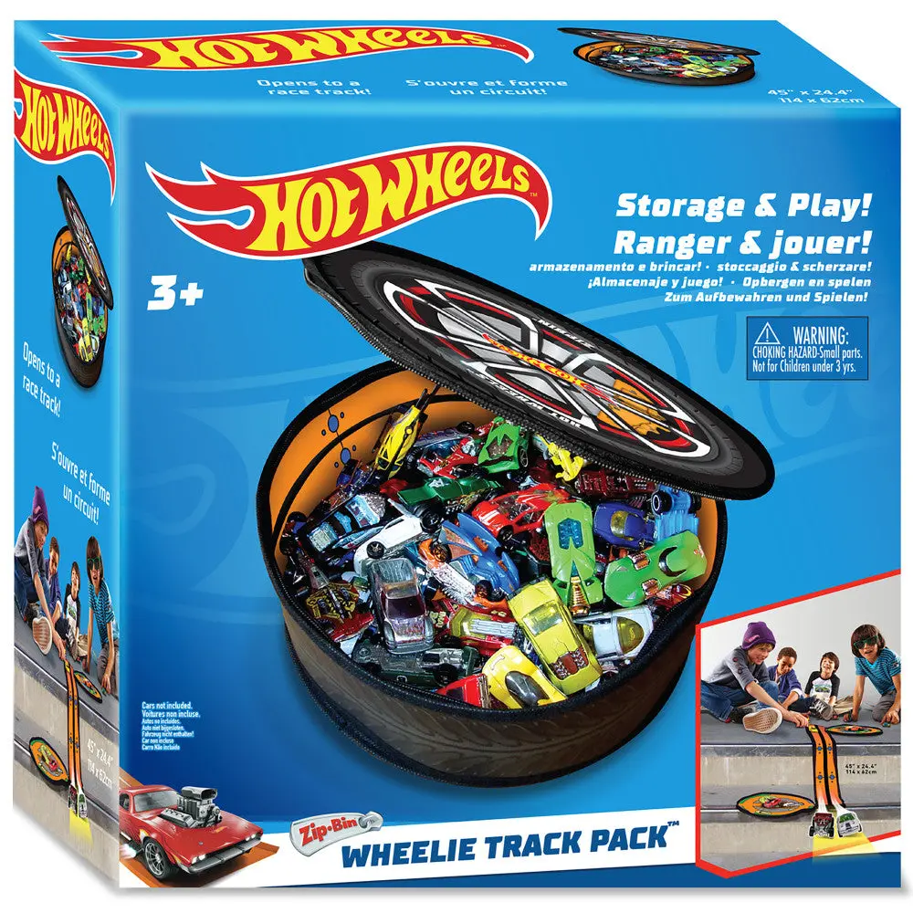 Tara Toy Hot Wheels Zipbin Wheelie 100-Car Storage With Race Track 1