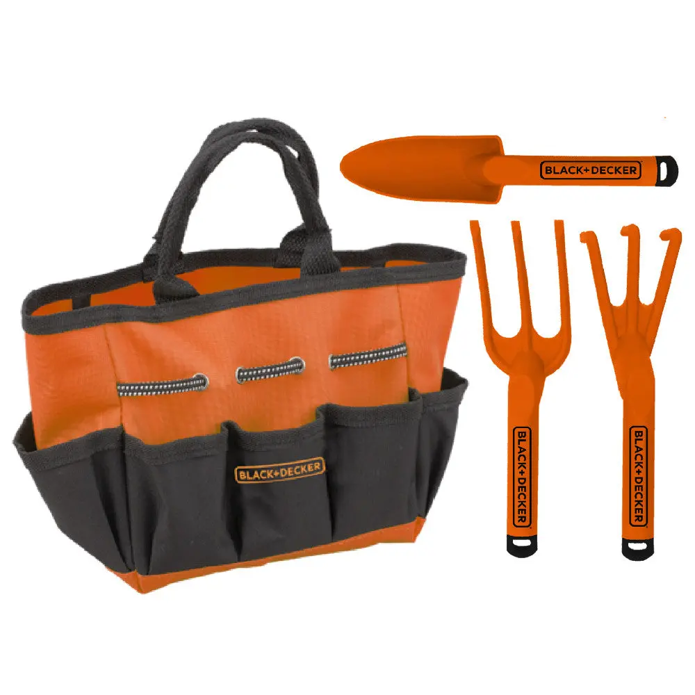 Black And Decker Kids' 4-Piece Gardening Hand Toolset With Bag 1