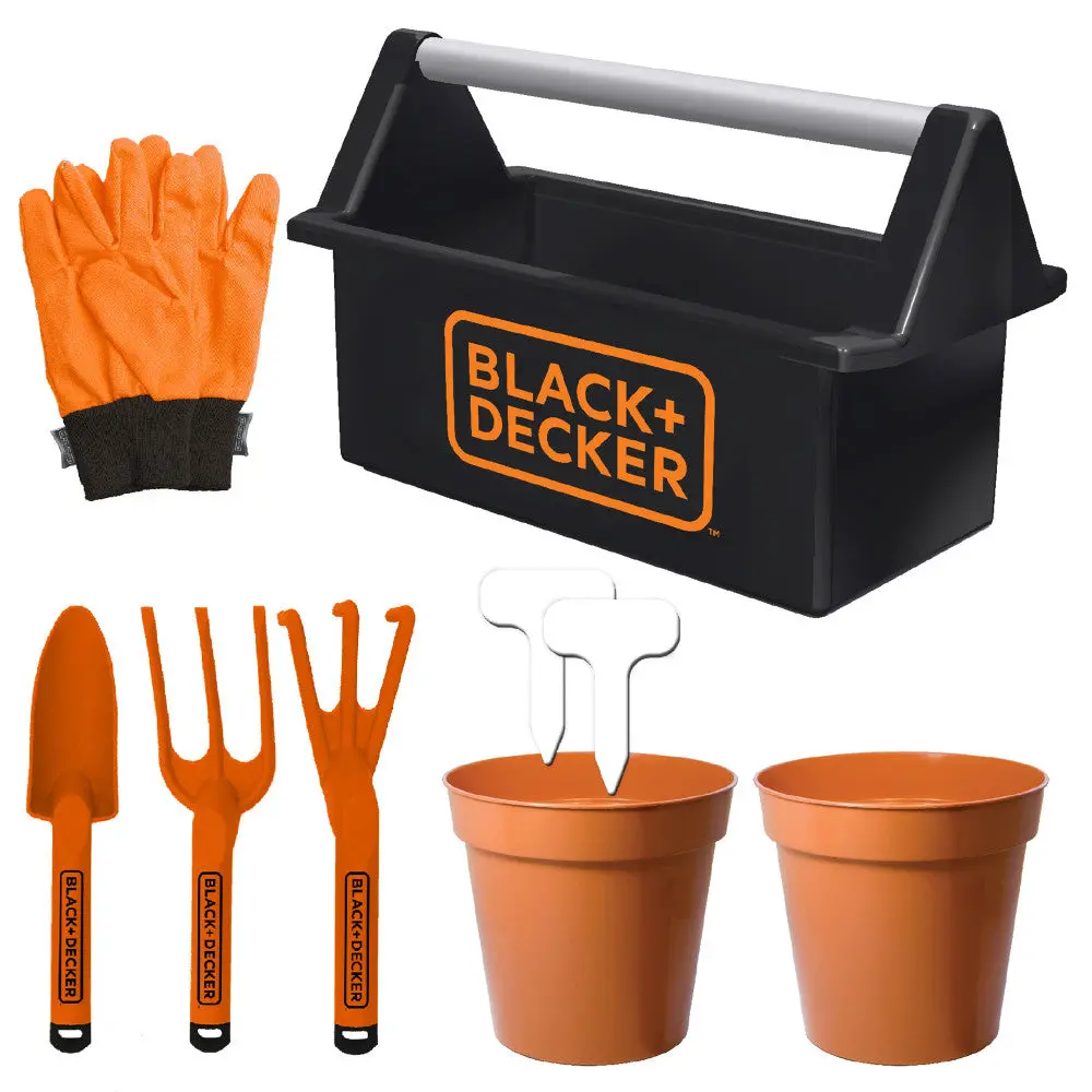Black And Decker Kids' 8-Piece Garden Toolbox Set 1