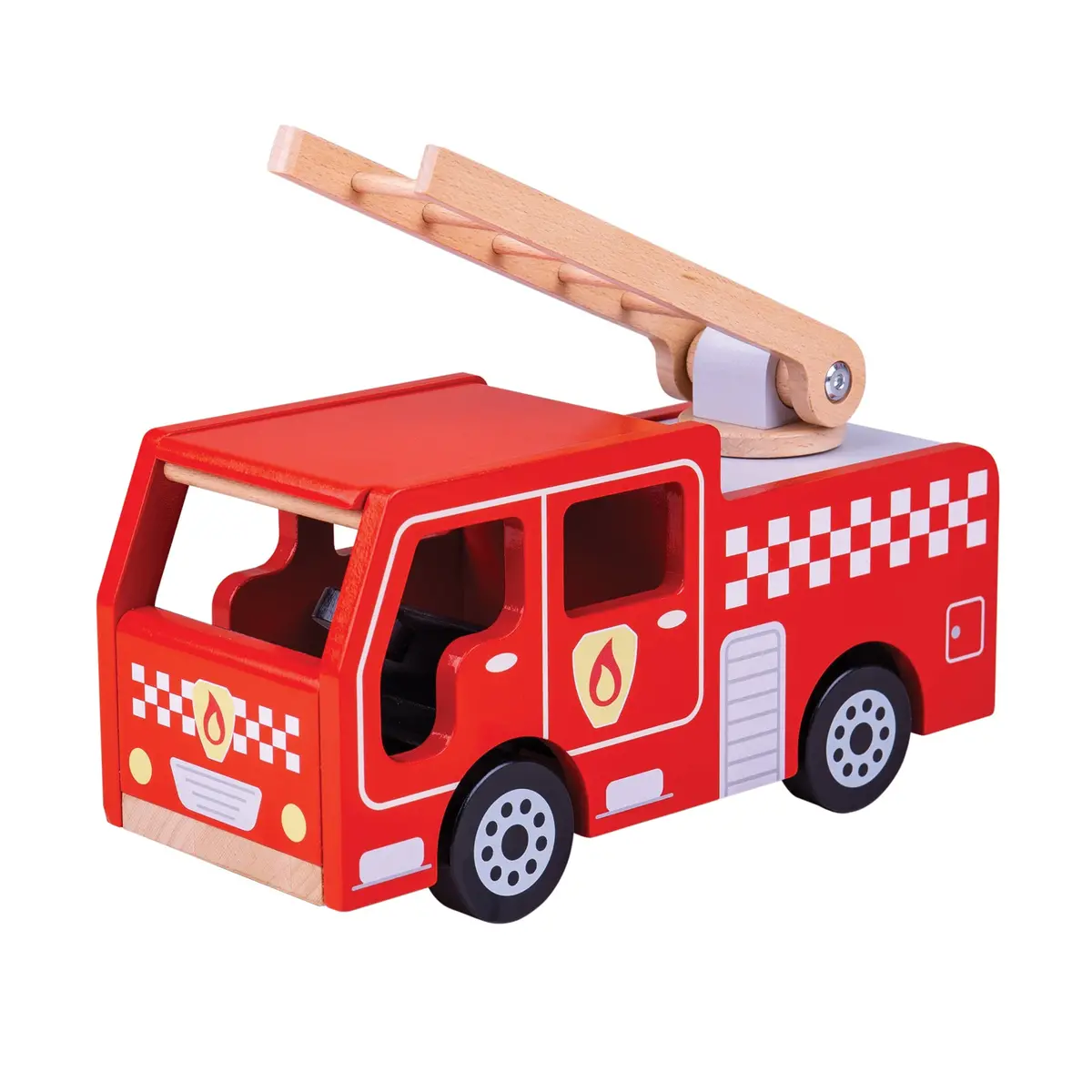 Bigjigs Toys City Fire Engine With Swivel Ladder 1