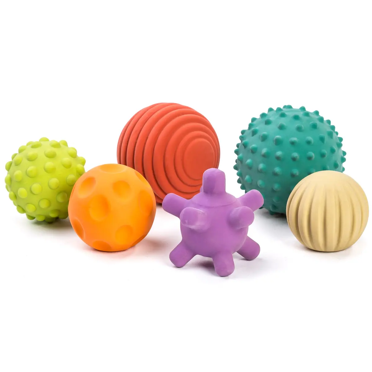 Miniland Educational Sensory Balls - Set Of 6 - Multicolor Textured 2