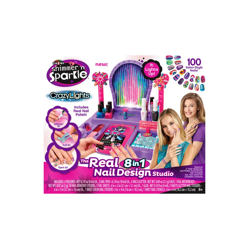 Cra-Z-Art Shimmer 'N Sparkle Crazy Lights 8-In-1 Nail Design Studio 1