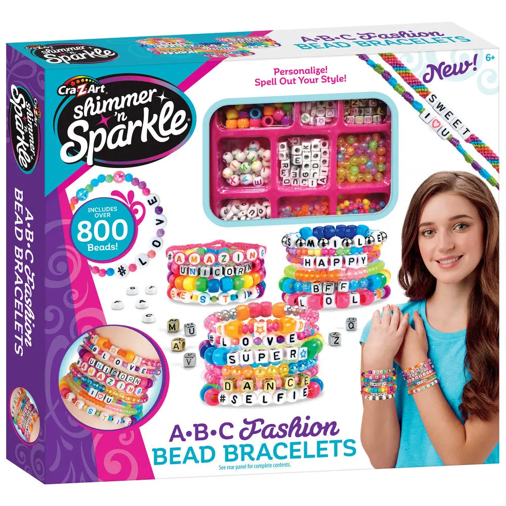Cra-Z-Art Shimmer 'N Sparkle Abc Fashion Bead Bracelet Kit 1