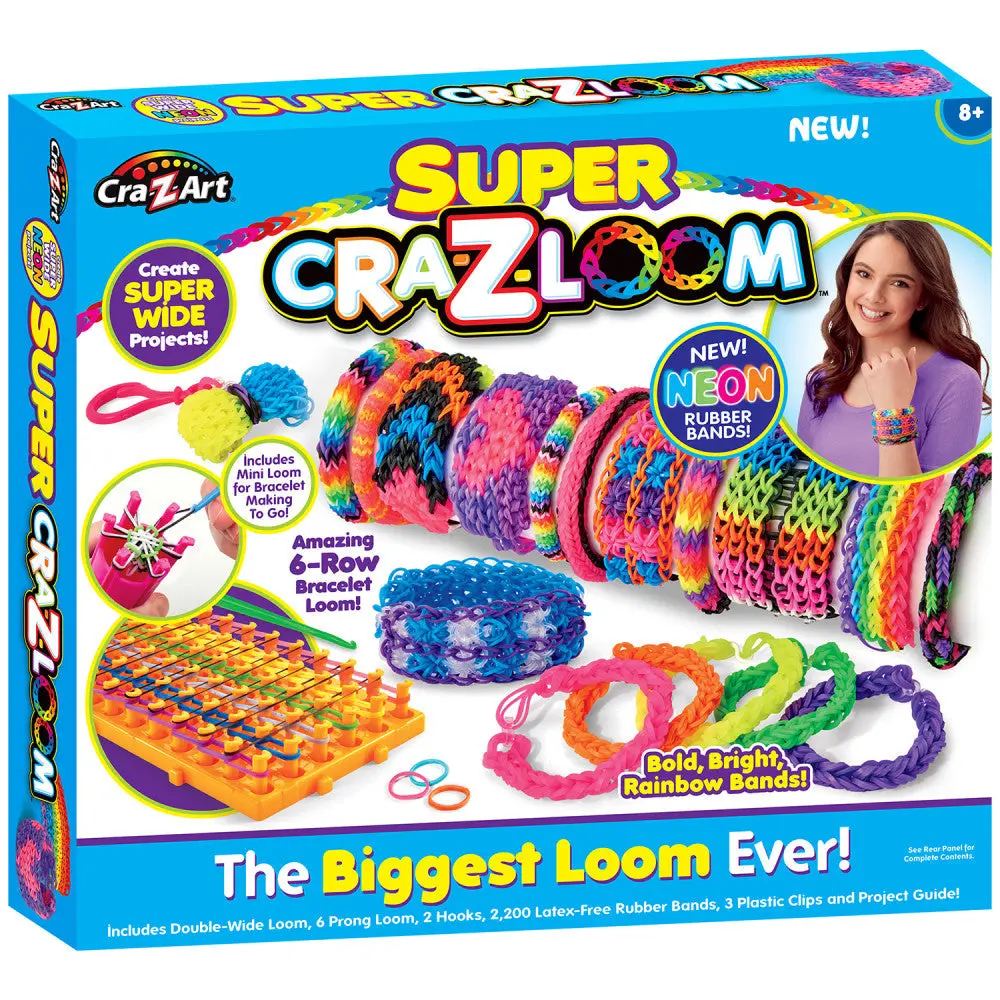 Cra-Z-Art Super Cra-Z-Loom Bracelet Maker Kit - 2200 Latex-Free Bands 1