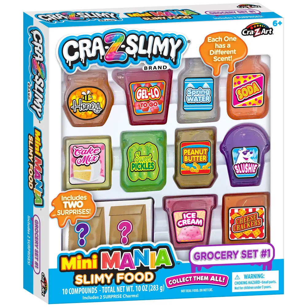 Cra-Z-Art Cra-Z-Slimy Mini Mania Slimy Food Grocery Set - 10 Scented Slimes 1