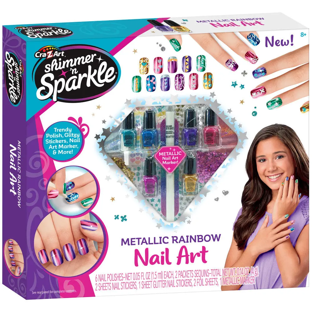 Cra-Z-Art Shimmer 'N Sparkle Metallic Rainbow Nail Art Design Kit 1