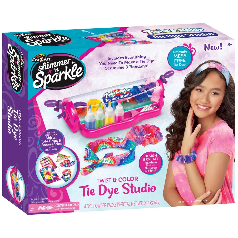 Cra-Z-Art Shimmer 'N Sparkle Twist & Color Tie Dye Studio Diy Kit 1