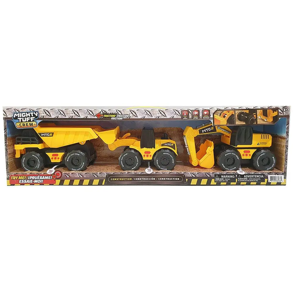 Mighty Tuff Crew Friction Powered Lights & Sounds 3-Pack Vehicles Set 1