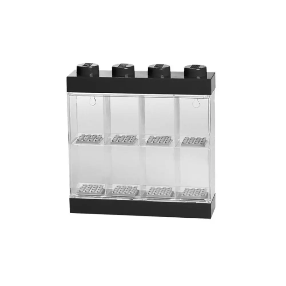 Lego Minifigure Display Case 8, Stackable Wall-Mountable Black Showcase 1