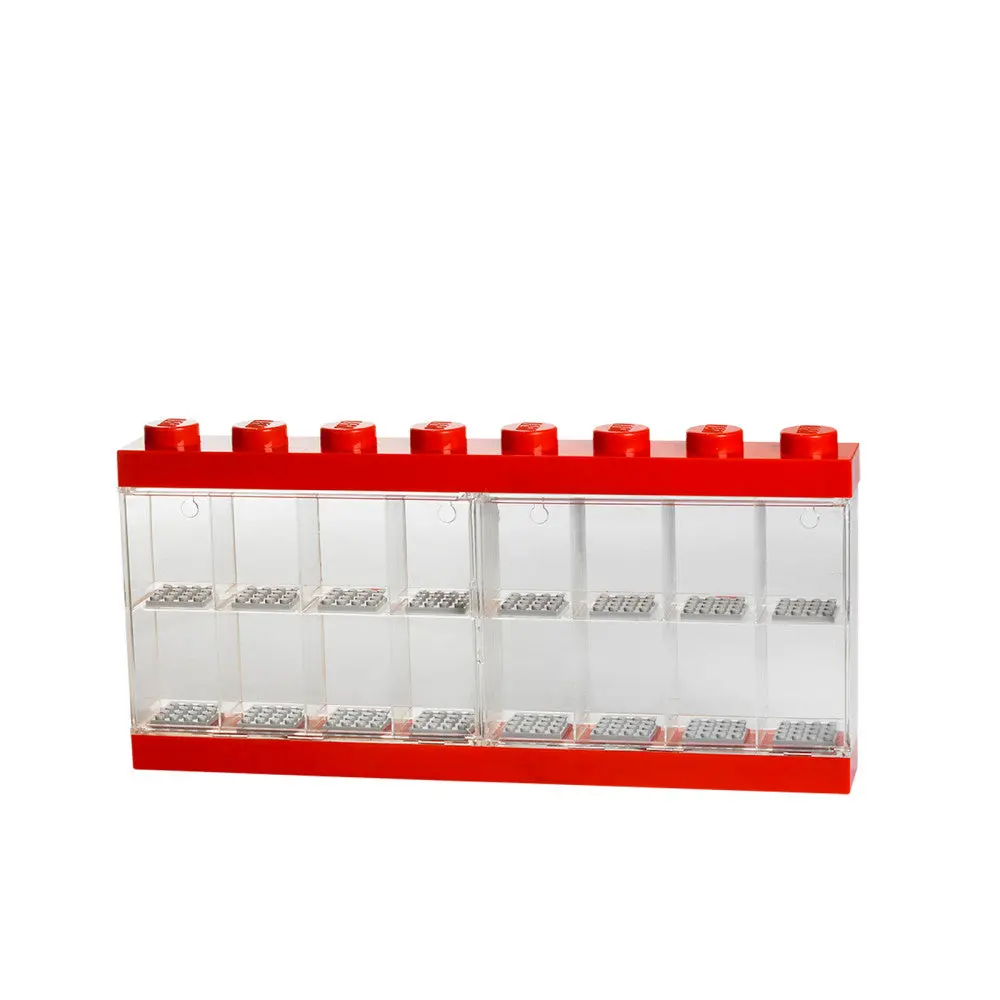 Lego Bright Red Minifigure Display Case 16 - Stackable Collector's Showcase 1