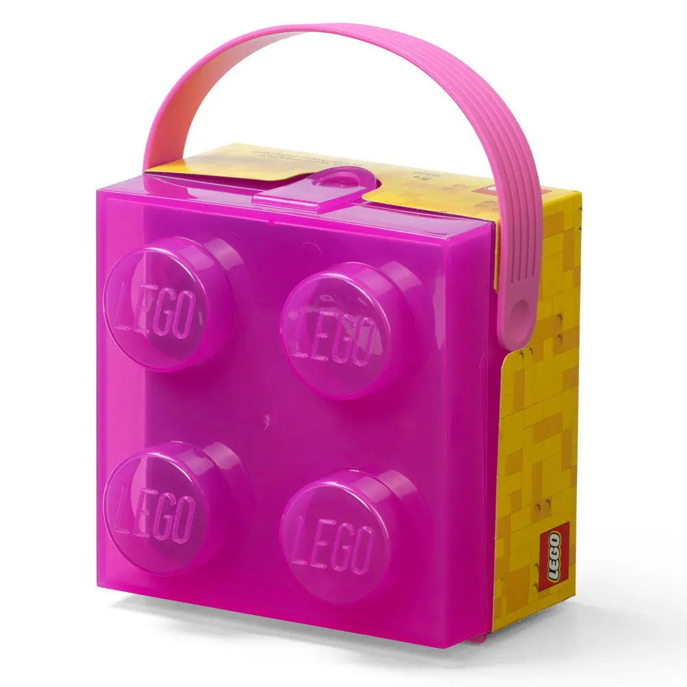 Lego Classic Square Brick Storage Box With Handle - Translucent Violet 1