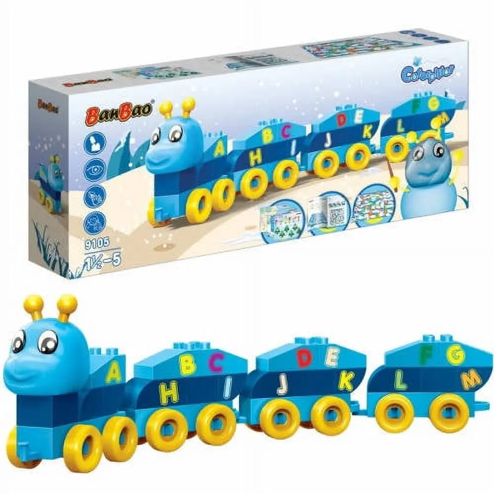 Banbao Caterpillar Letters Building Set - Blue - 40 Pieces 1