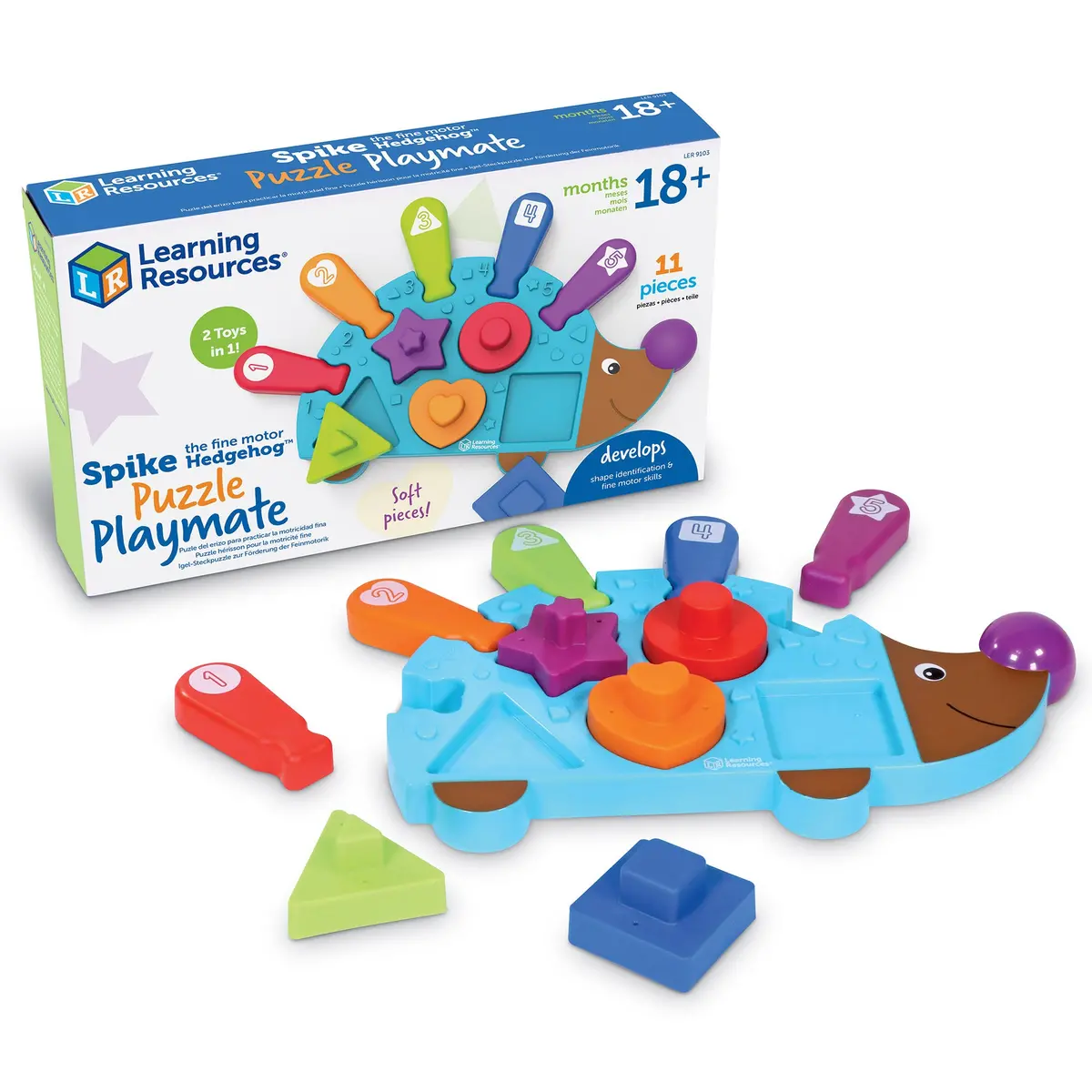 Learning Resources Spike The Fine Motor Hedgehog - Shape Sorter And Puzzle 1