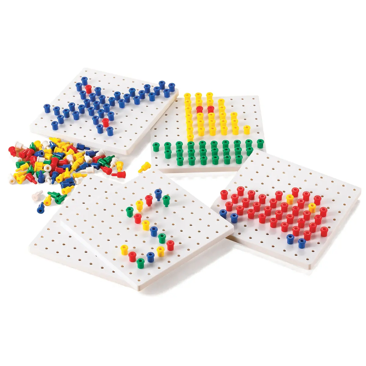 Edxeducation Colorful Pegs & Pegboards Set - Montessori-Inspired Educational Toy 1