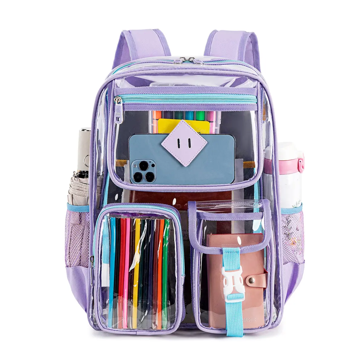 Contixo Transparent Heavy Duty Pvc Backpack - Vibrant Purple 1