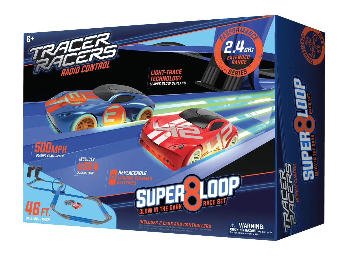 Tracer Racers Super 8 Speedway Glow-In-The-Dark Rc Set 1