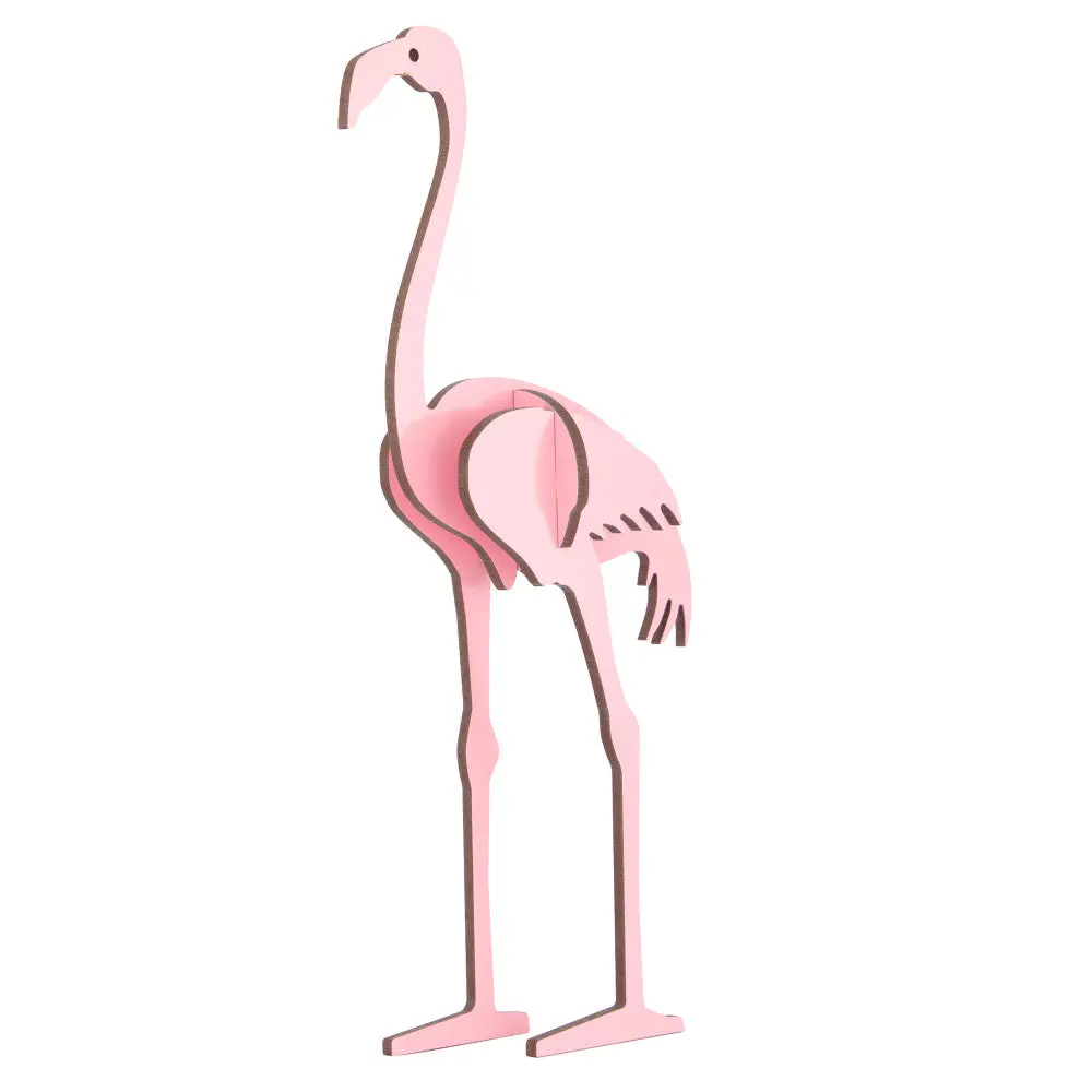 Little & Wood Flamingo Puzzle: 3D Pink Woodlet Kit 1
