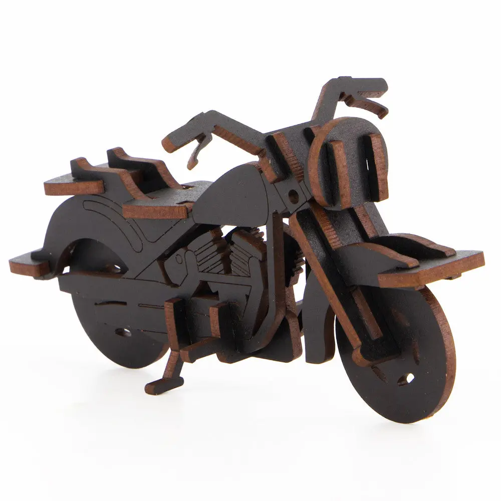 Little & Wood: Cruiser - Medium 3D Wooden Bike Puzzle Kit, Black 1