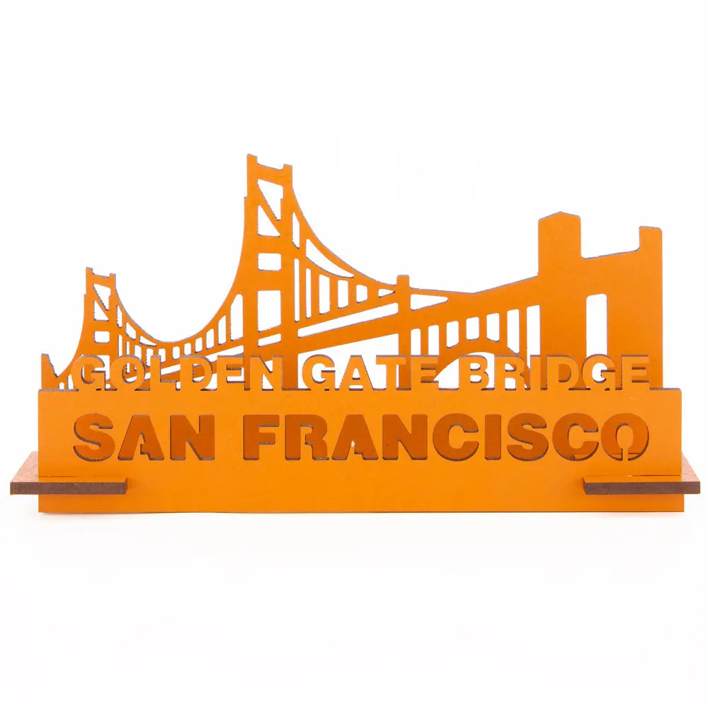 Little & Wood: Golden Gate Bridge 3D Wooden Puzzle Kit - Medium Orange 1