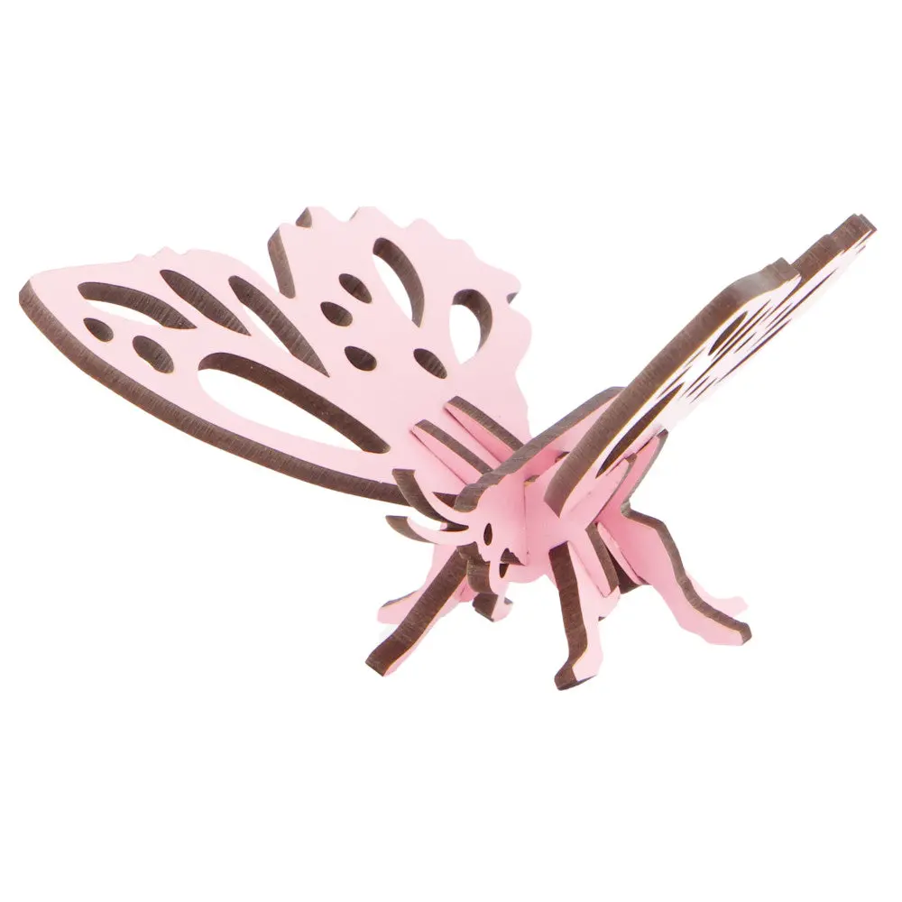 Little & Wood: Butterfly Bliss - Pink 3D Wooden Puzzle Kit 1