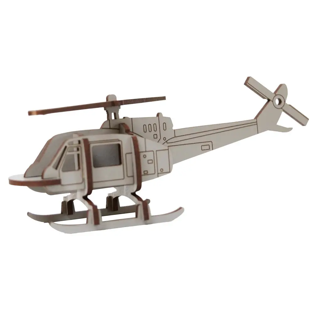 Little & Wood Helicopter: 3D Medium Woodlet Kit - Grey 1
