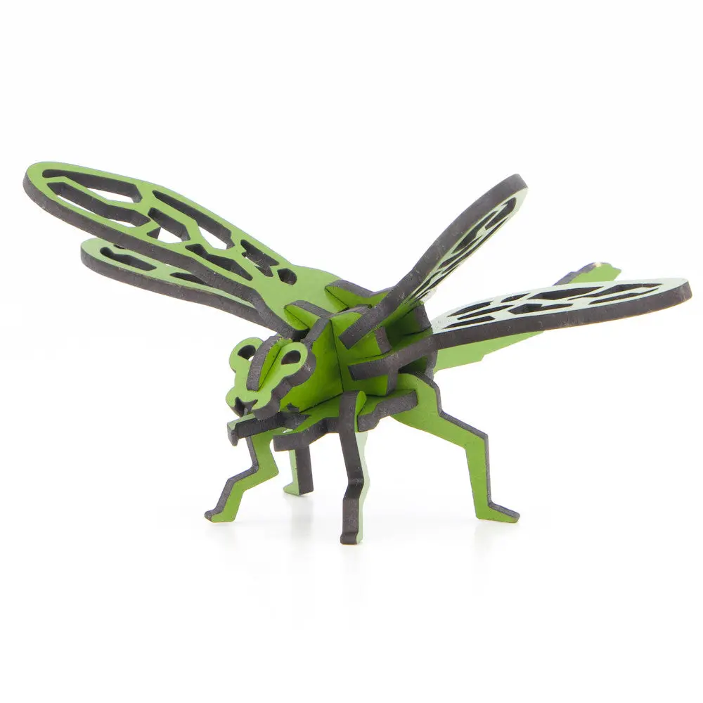 Little & Wood: Dragonfly Woodlet Kit - 3D Puzzle, Green 1