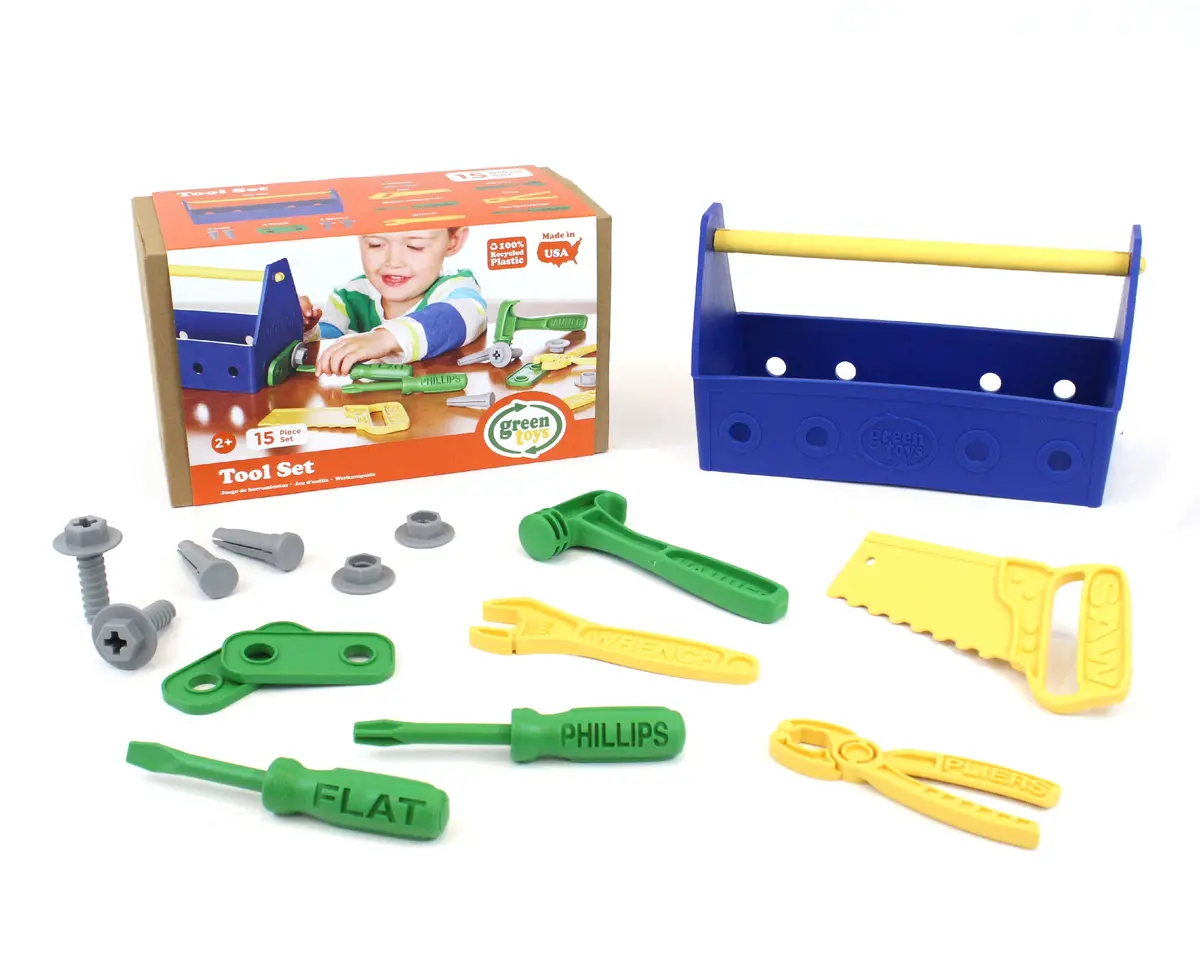Green Toys 15-Piece Tool Set - Pretend Play - Blue 1