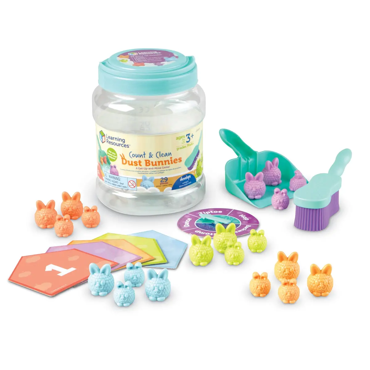 Learning Resources Count & Clean Dust Bunnies - Colorful Gross Motor Game 1