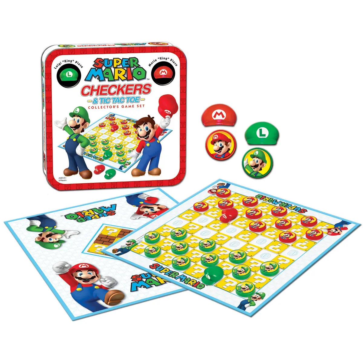 Super Mario Checkers & Tic Tac Toe Collector's Game Set By Usaopoly 1