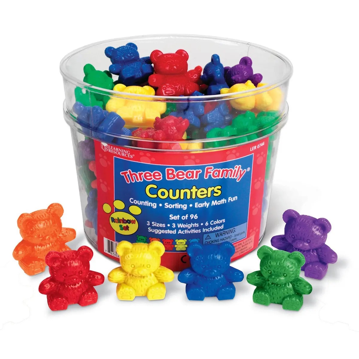 Learning Resources Three Bear Family Rainbow Counters - Colorful Educational Toy - Set Of 96 1