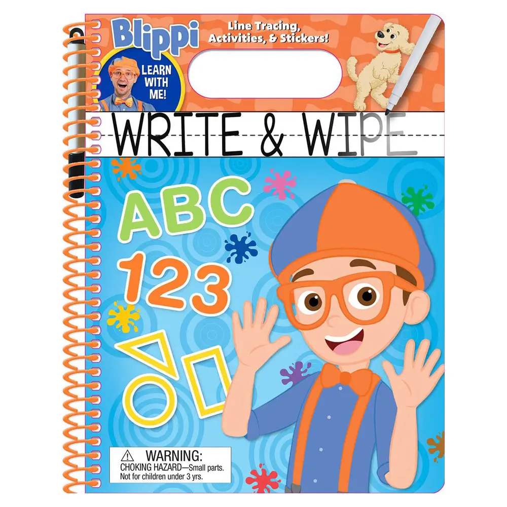 Blippi Write And Wipe Learning Activity Book - Educational Toy 1