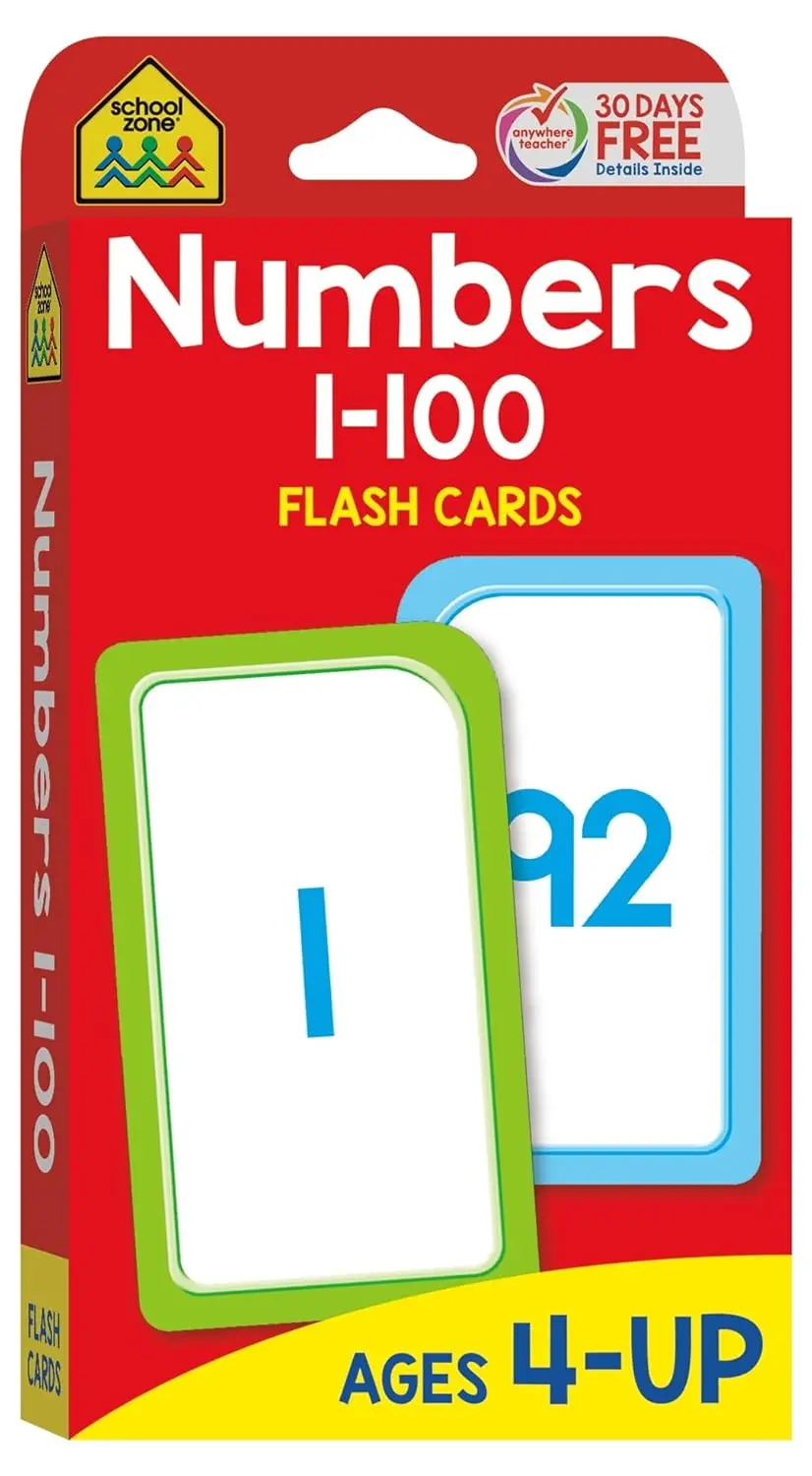 School Zone Numbers 1-100 Counting Flash Cards - Educational Learning Toy 1