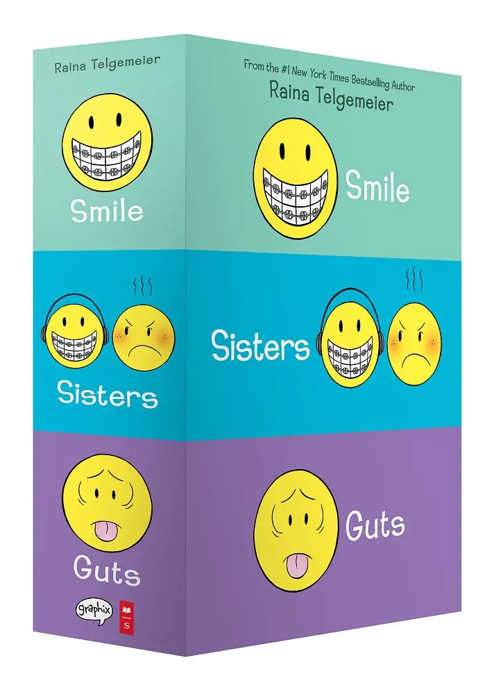 Raina Telgemeier's Smile, Sisters, And Guts 3-Book Graphic Memoir Set 1