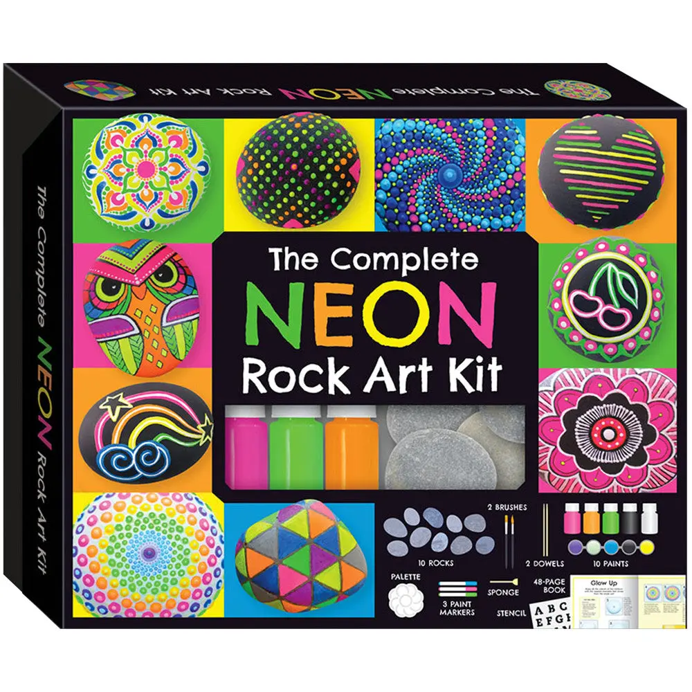 Neon Rock Art Kit - Diy Rock Painting Set For Kids 8-12 1