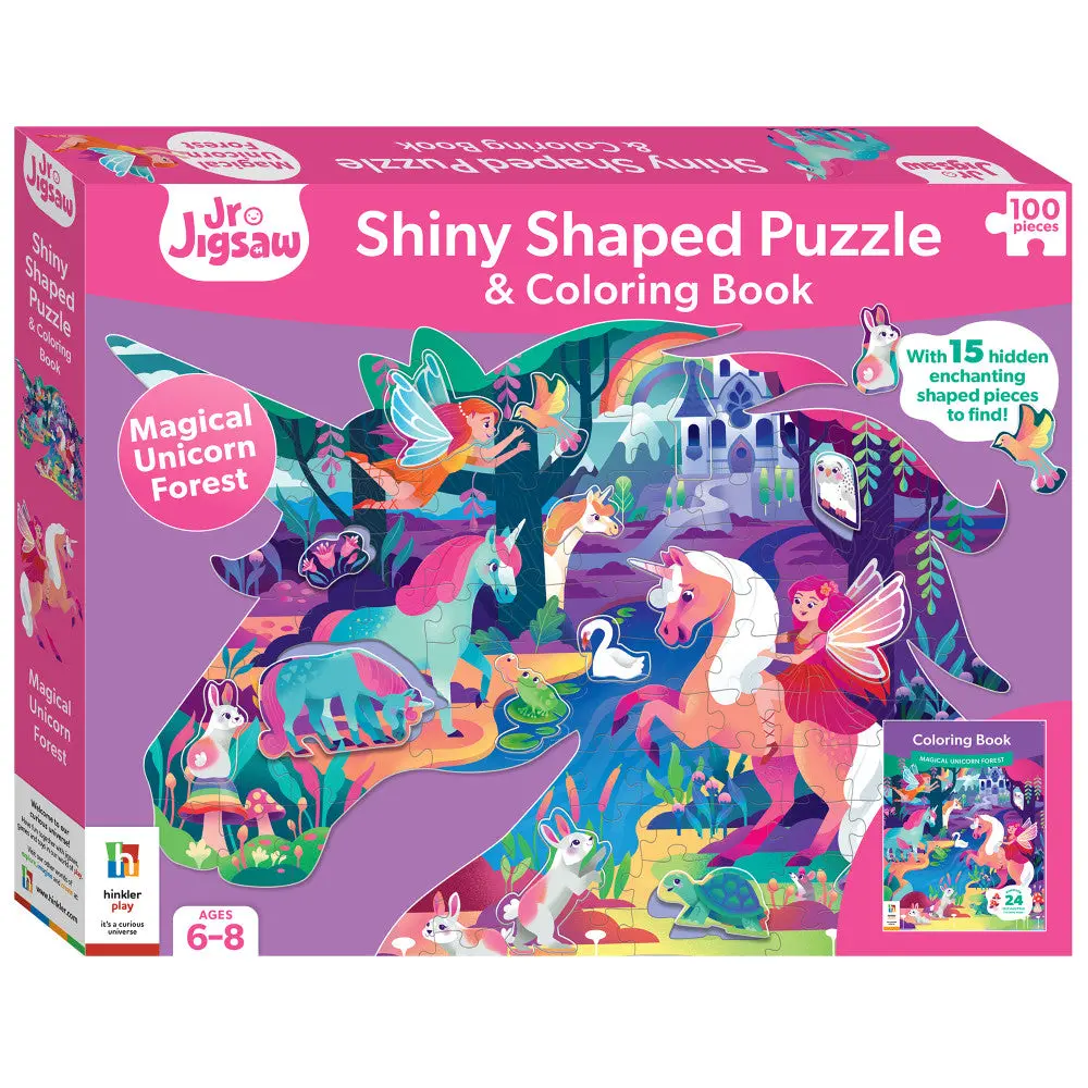 Jr Jigsaw Magical Unicorn Forest 100-Piece Puzzle & Coloring Book 1