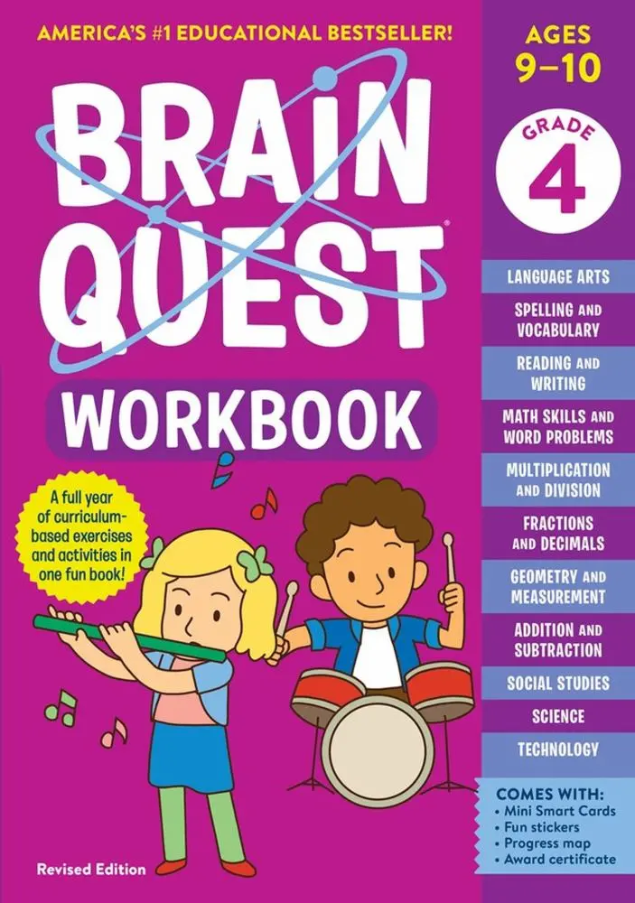Brain Quest Grade 4 Workbook With Mini Smart Card Deck 1