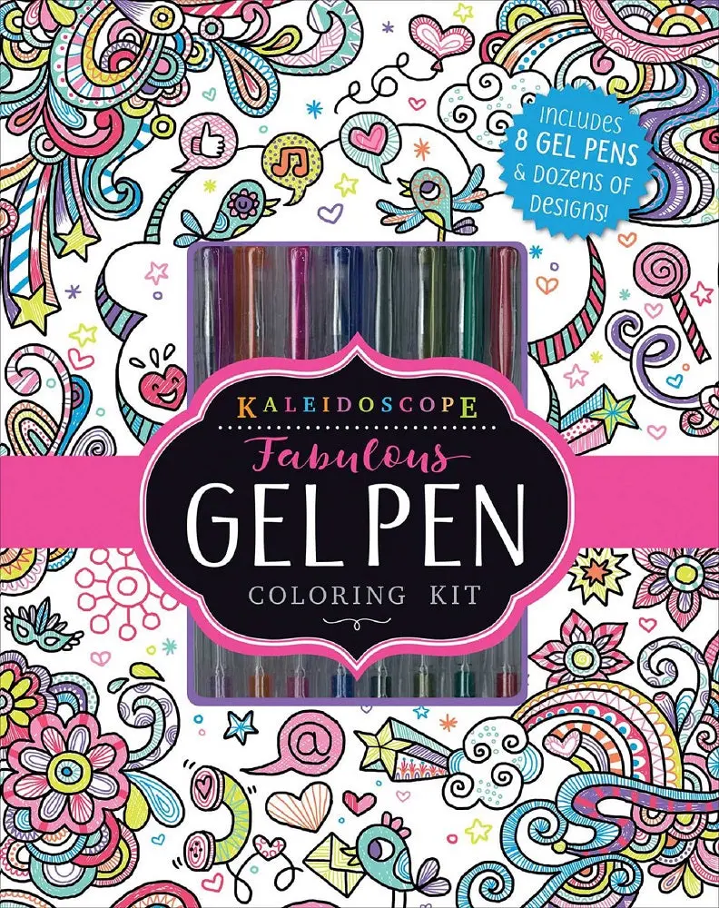 Silver Dolphin Books Kaleidoscope Gel Pen Art Set - Coloring Kit 1