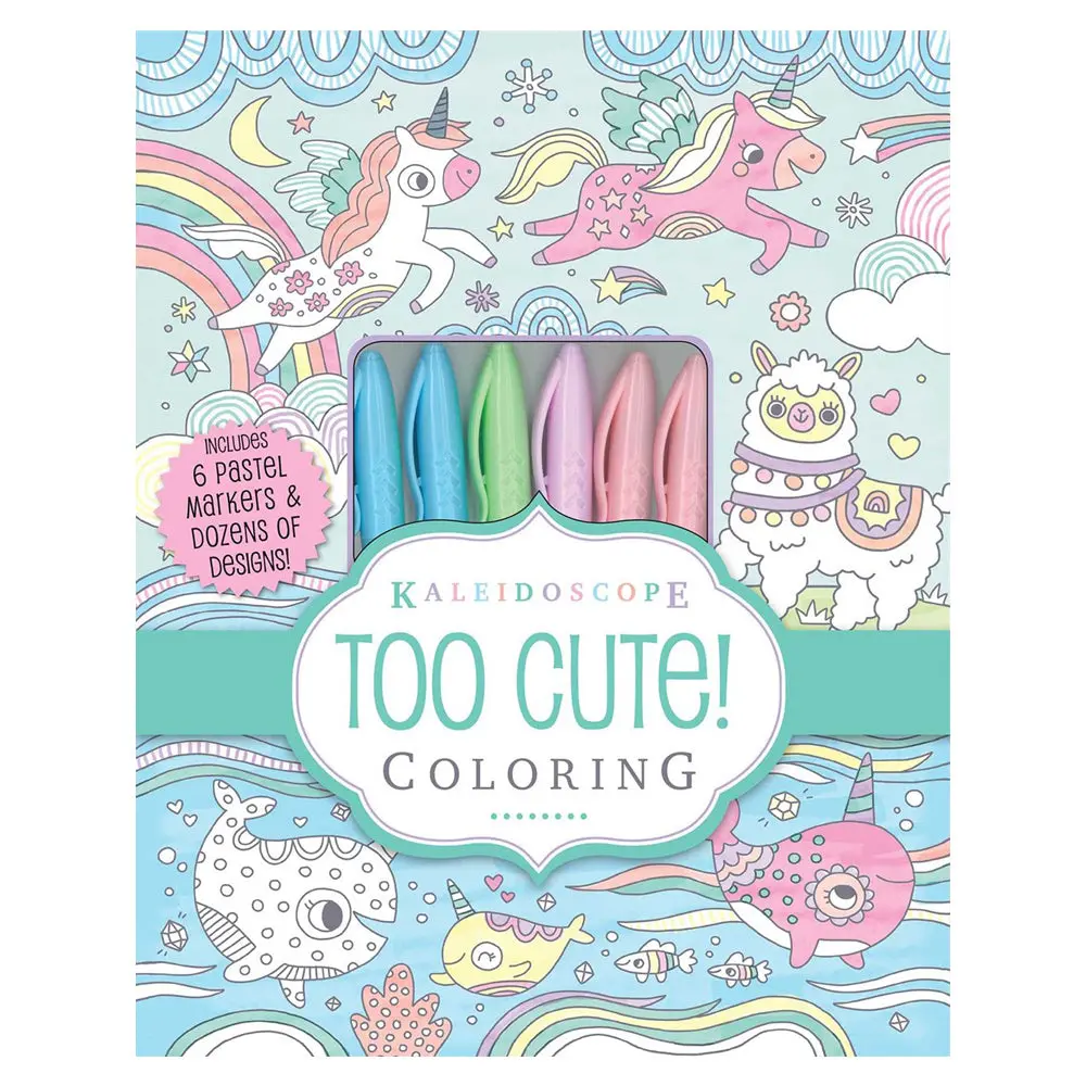 Kaleidoscope Adorable Animals Coloring Kit With Pastel Markers 1