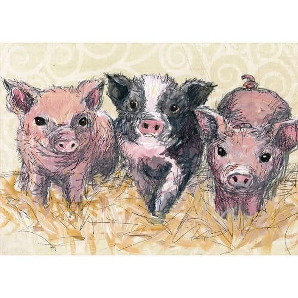 Oopsy Daisys Three Piglets Canvas Wall Art For Kids 1